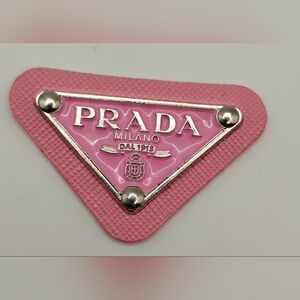 Prada Pretty Pink and Silver Embroidery Patch Authentic